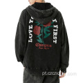 Moda Men's Rose Alphabet Print Hoodie